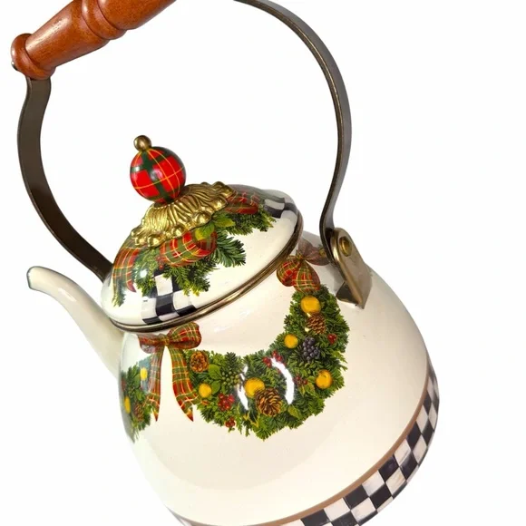 MacKenzie-Childs Evergreen 2 Quart Tea Kettle